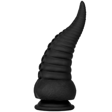 8 Inch Black Tentacle Tapered Dildo