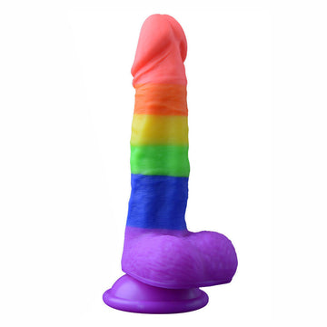 5.85 inch Silicone Suction Cup Small Rainbow Dildo