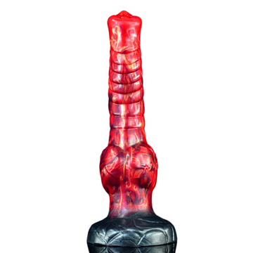 9 Inch Textured Red Monster Horse Dildo