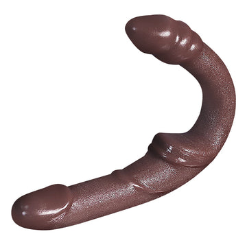 Brown Couple Silicone Strapless Pegging Dildo