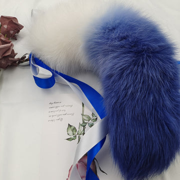 Blue Furry Fox Tail Custom Anal Butt Plug