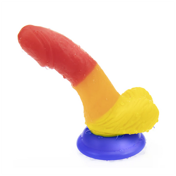 Small Rainbow Curved Dildo for Beginners