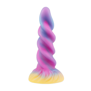 8 Inch Spiral Colorful Silicone Unicorn dildo