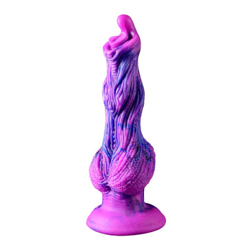 Fantasy Textured Silicone Alien Dog Knot Dildo
