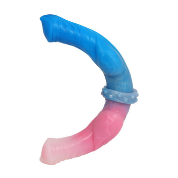 Blue Pink Double Knot Horse Double Dildo
