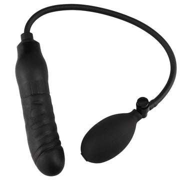 Black Silicone Butt Plug Inflatable Dildo