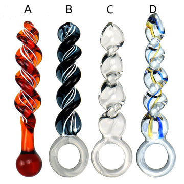 Corkscrew Dildo Glass Pull Butt Plug