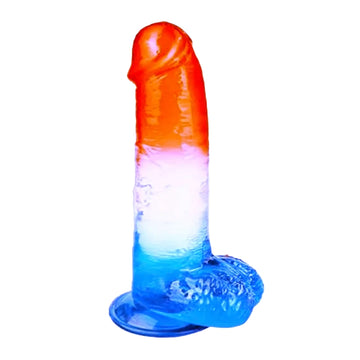 Red Blue Ombre Custom Jelly Suction Cup Dildo