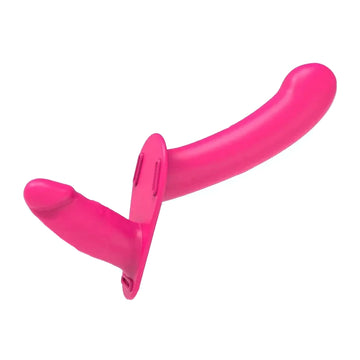 Lesbian Adjustable Vibrating Dildo Pink Strap On
