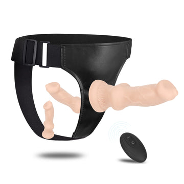 Flesh Knot Remote Control DOG Strap On Vibrator