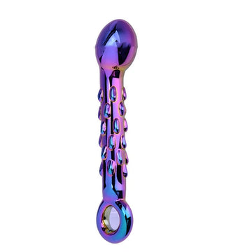 Purple Glass G-spot Anal Studded Dildo