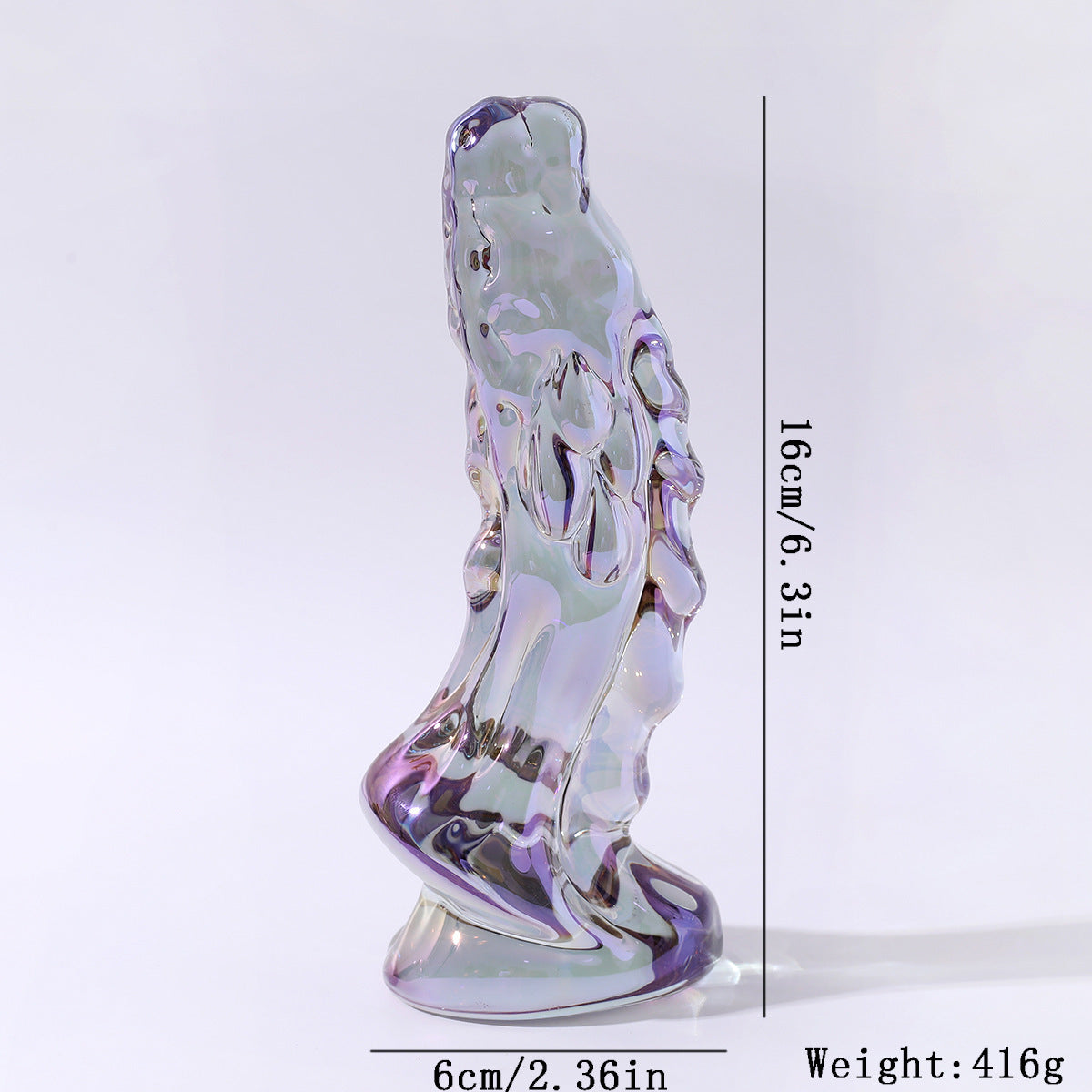 6.3 inch Clear Glass Anal Dildo