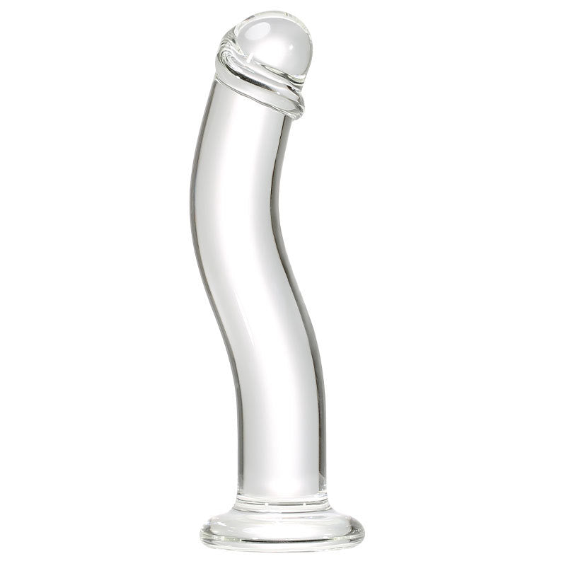 6 Inch Clear G Spot Curved Glass Dildo