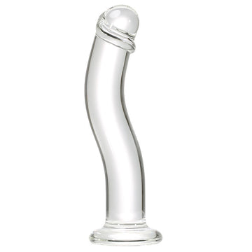 6 Inch Clear G Spot Curved Glass Dildo