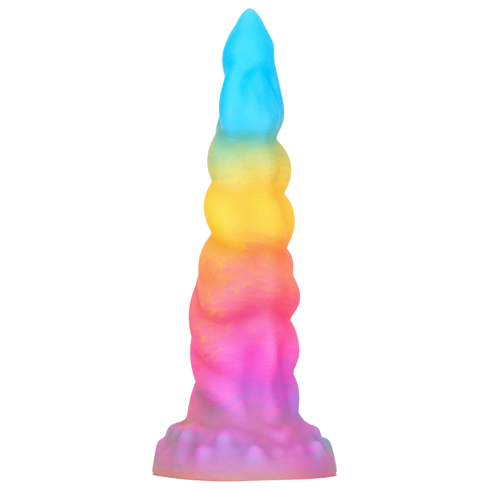Ribbed Luminous Anal Rainbow Dildo