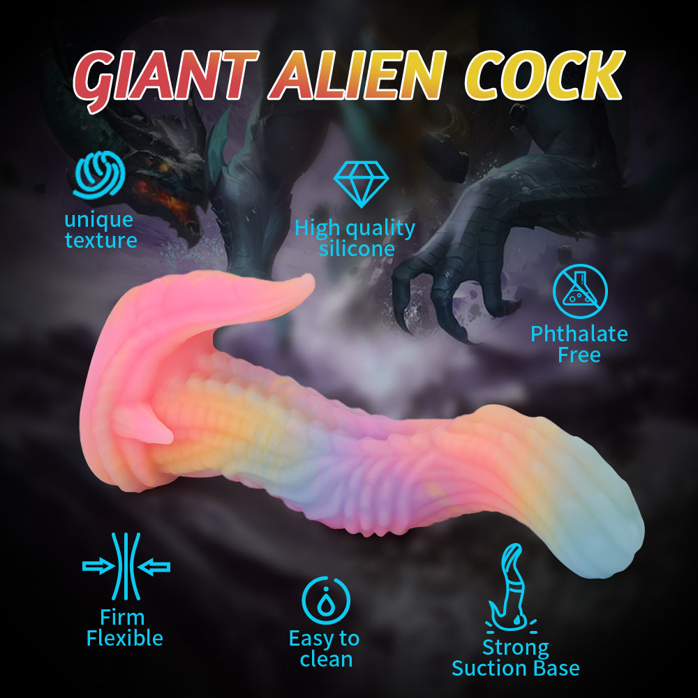 Rainbow Alien Dragon Luminous Anal Dildo