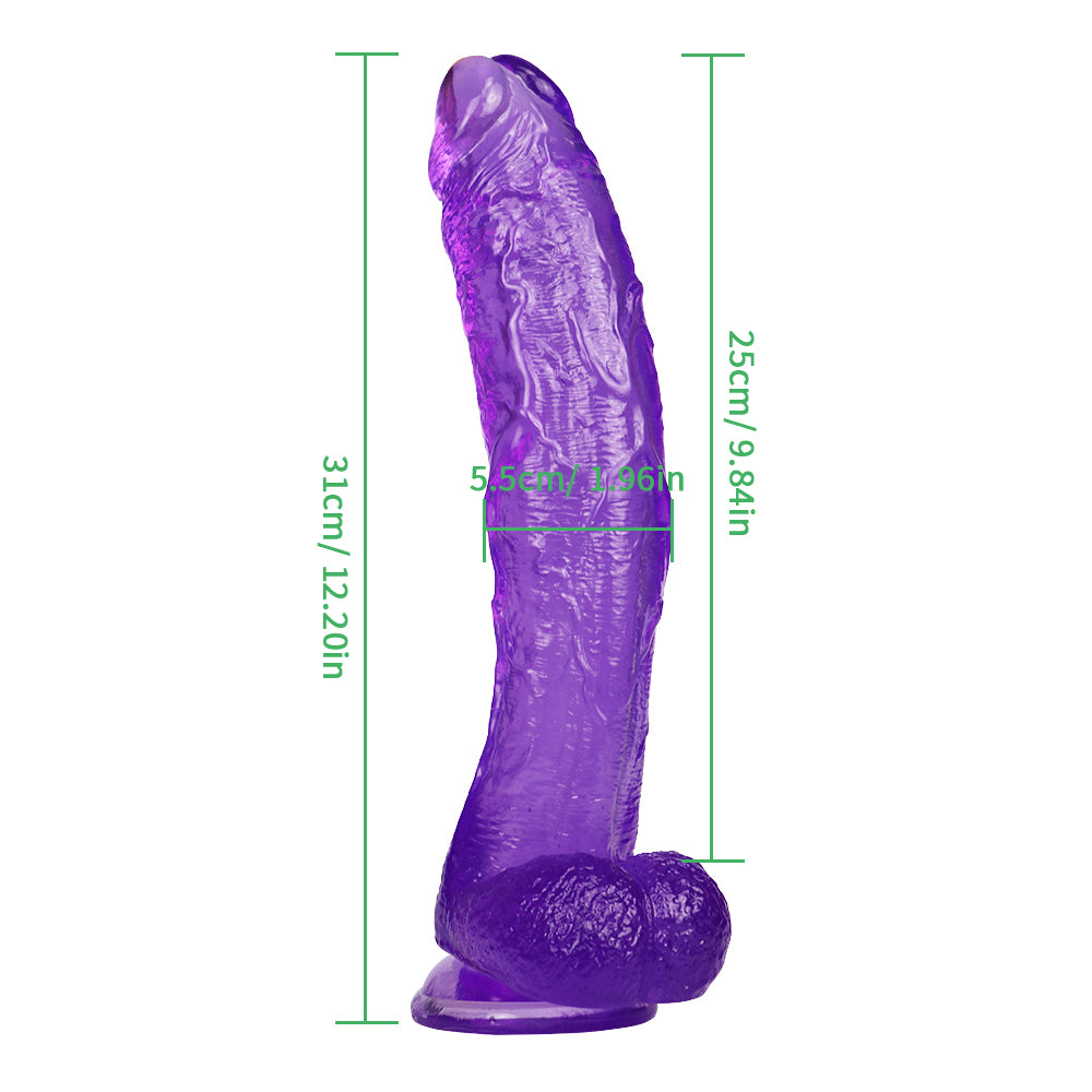 10 inch crooked mouth purple dildo