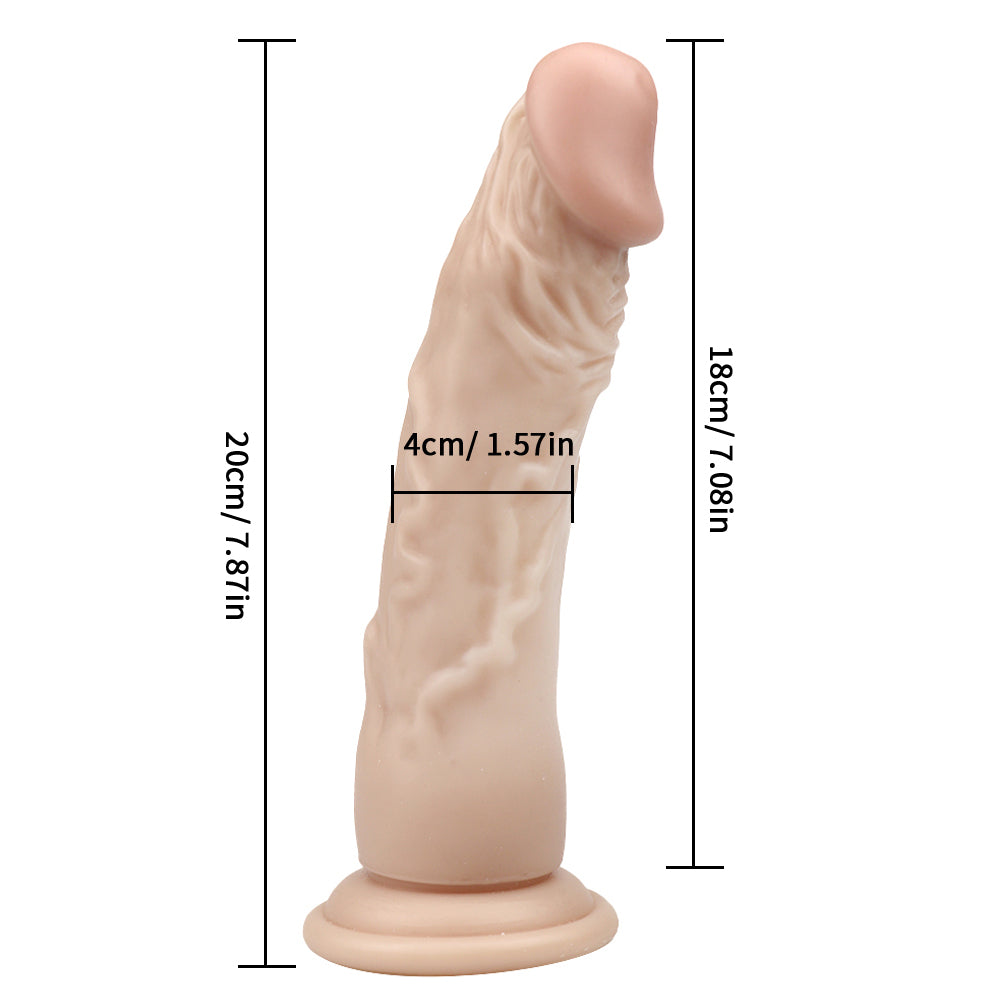 8 Inch super straight skin color dildo