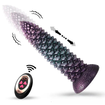 9 inch Spiked  Remote Control Thrusting Dildo