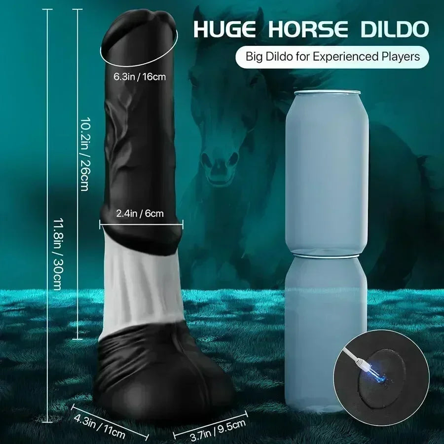 11 inch Thrusting Horse Cock Long Dildo