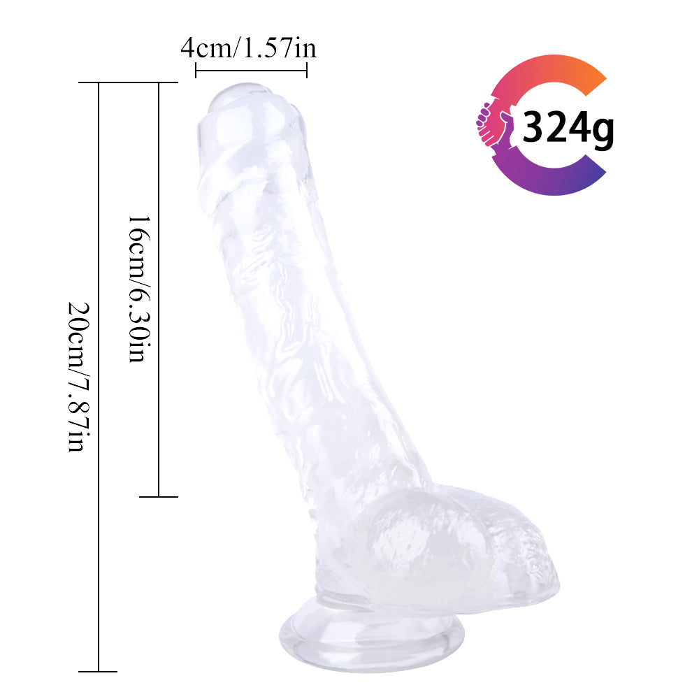 Uncircumcised Transparent Jelly Dildo