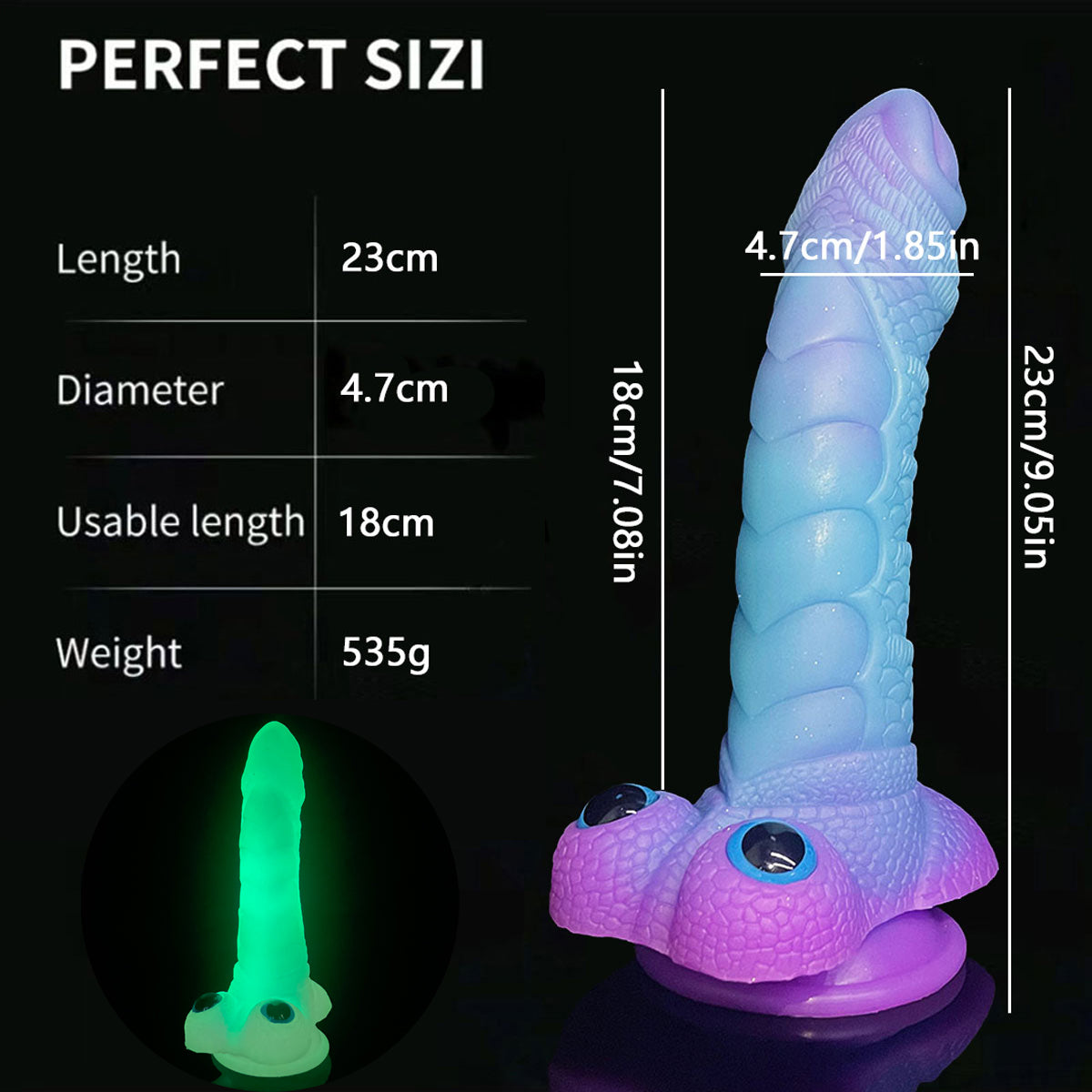 Sci Fi Alien Dildo Glow in the Dark