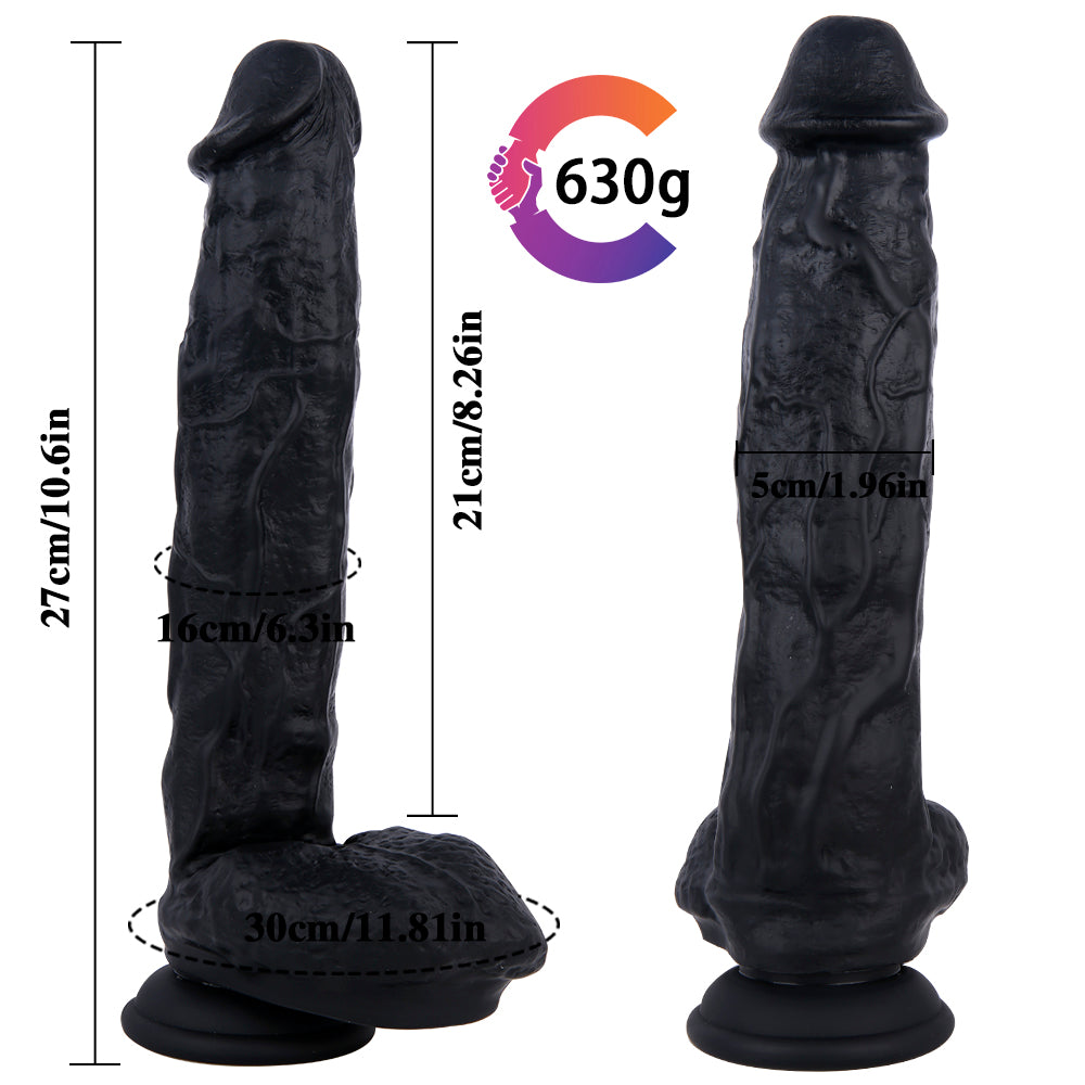 10 Inch Black Large Silicone Dildo