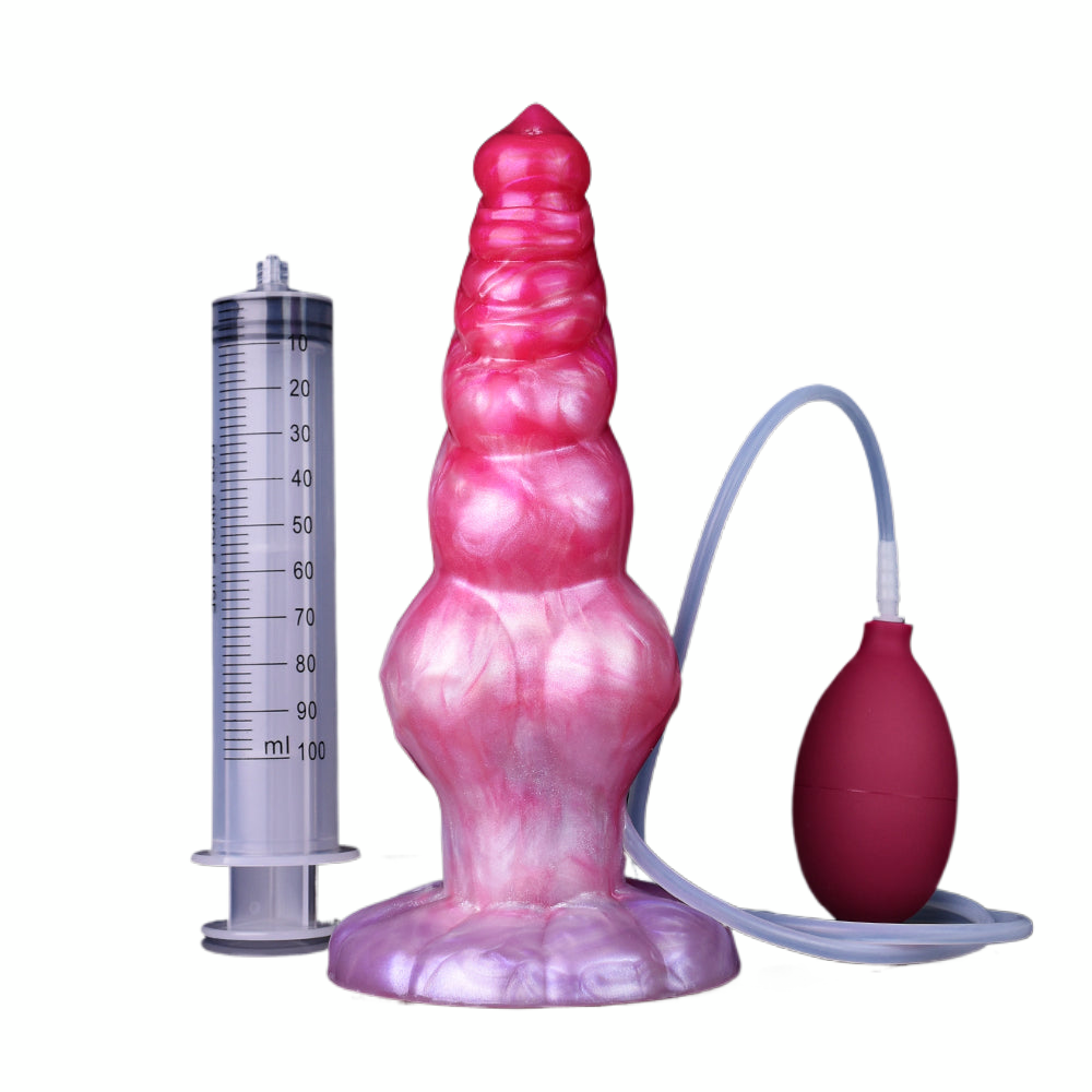 9 Inch Beaded Knot Dog Squirting Dildo
