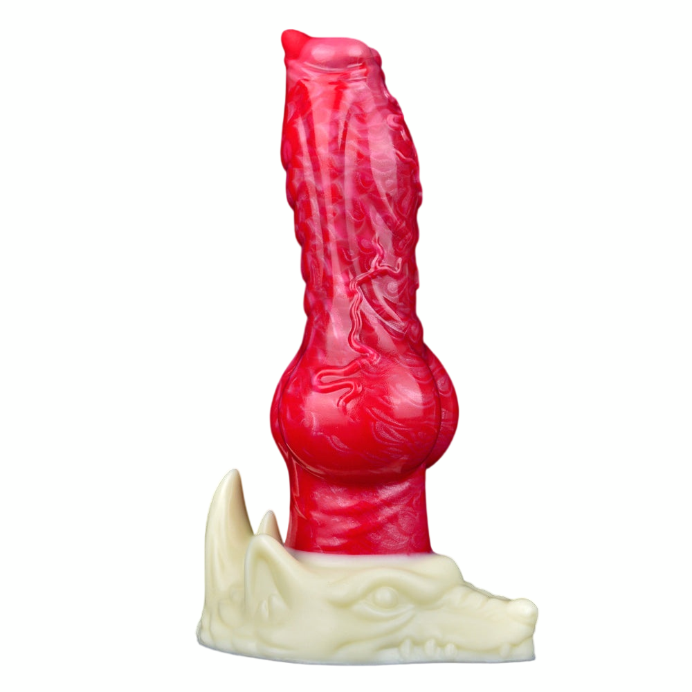 7 Inch Platinum Silicone Red Wolf Dildo