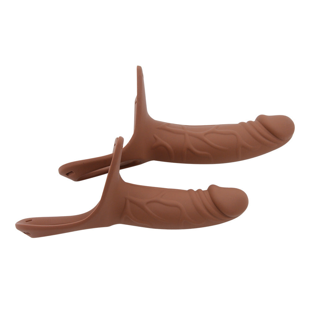Hollow Strap On For Men Brown Silicone