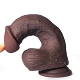 Load image into Gallery viewer, 7 Inch Black Brown Curved Realistic Dildo