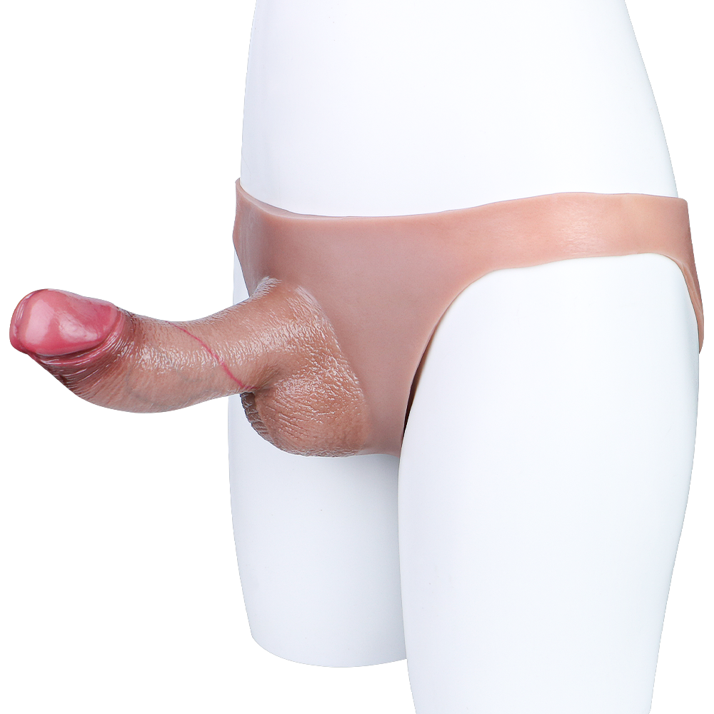Highly Elastic 6 Inch Realistic Hollow Dildo Panties