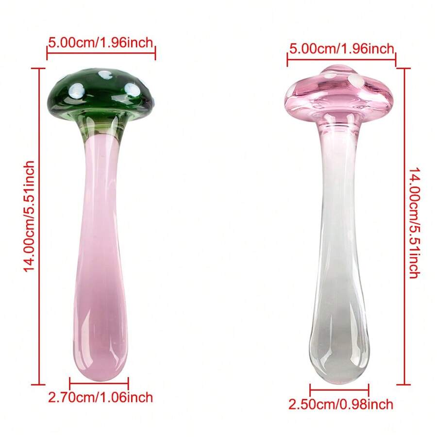 Mushroom Glass Anal Dildo Butt Plug