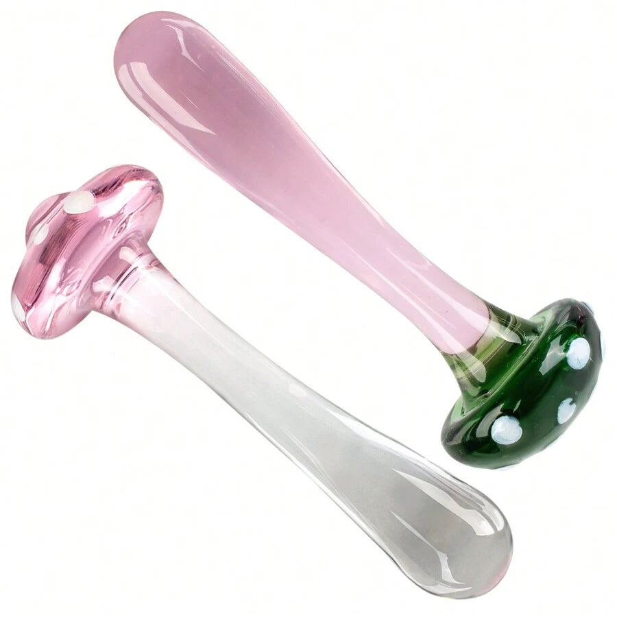 Mushroom Glass Anal Dildo Butt Plug