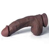 Load image into Gallery viewer, 7 Inch Black Brown Curved Realistic Dildo