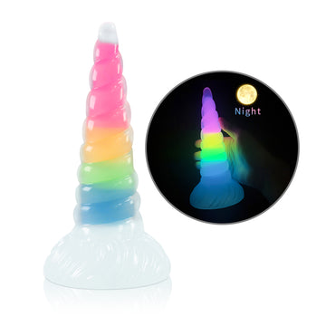 Rainbow Glow-in-the-Dark Unicorn Dildo
