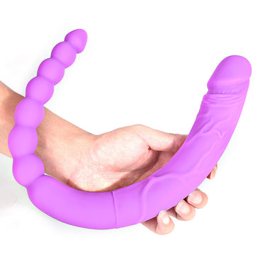 Purple Double Sided Headed Beads Dildo