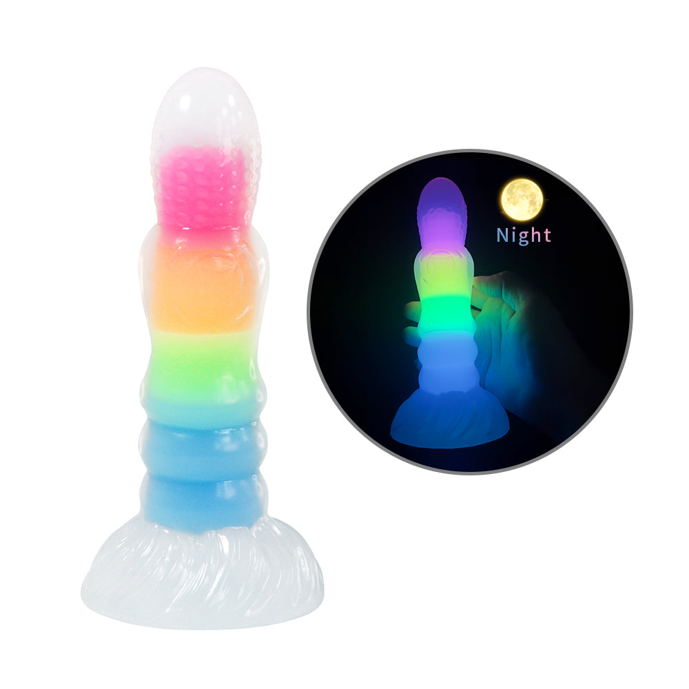 7 Inch Silicone Rainbow Light Up Butt Plug