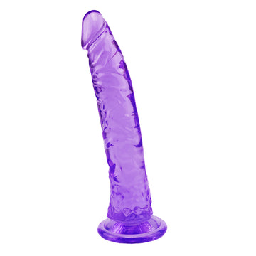 8 Inch Thin Straight Purple Dildo