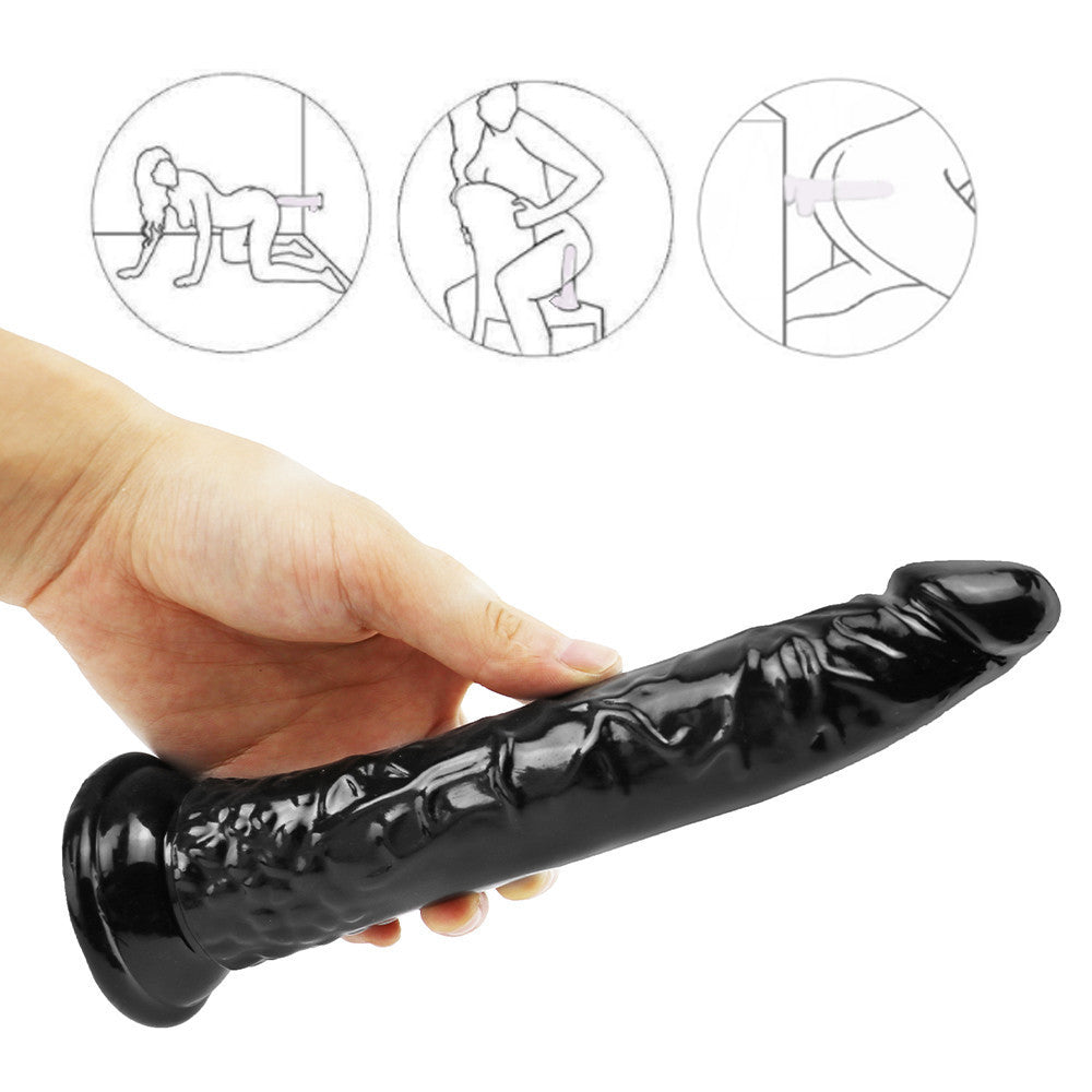 8 Inch black PVC Suction Cup dildo