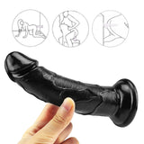 Load image into Gallery viewer, 6 inch black dildo curved