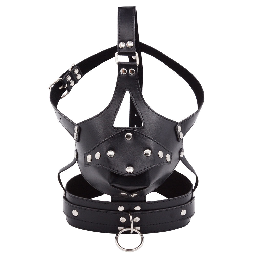 Mouth Gag Mask Sex Slave Toy Face Dildo