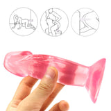 Load image into Gallery viewer, Short rough pink dildo