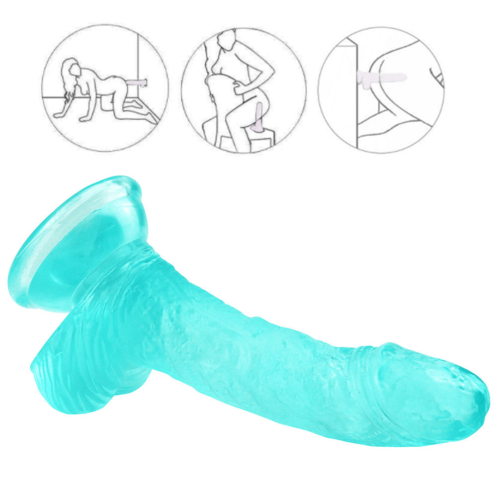 Green curved jelly dildo