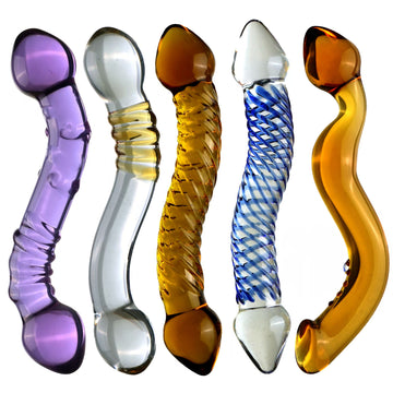 7 Inch Curved Double Ended Custom Glass Dildo