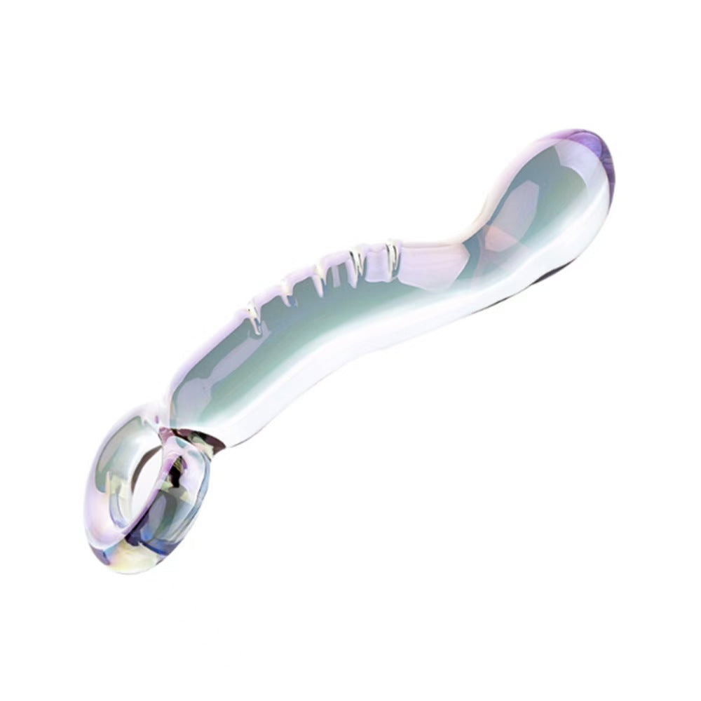 Purple G-spot Anal Curved Glass Dildo