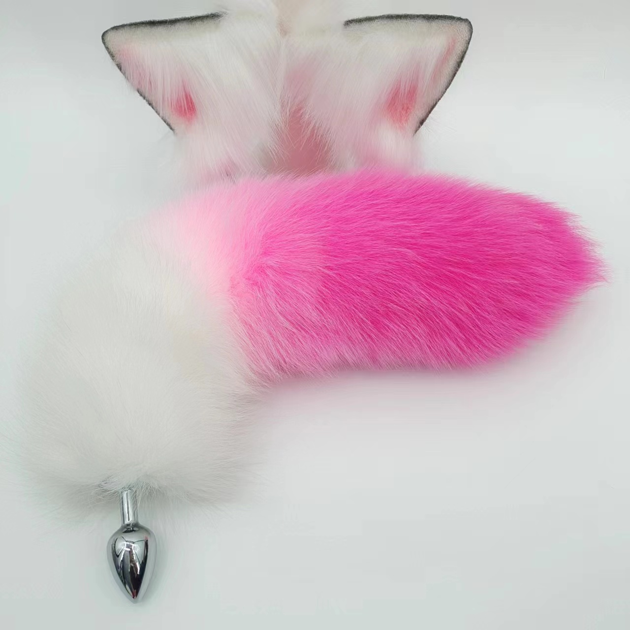 Pink Cute Long Fox Tail Butt Plug