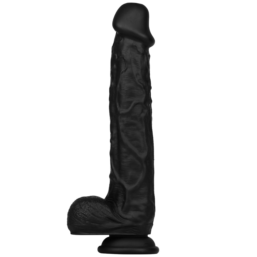 10 Inch Long Soft Black Realistic Dildo