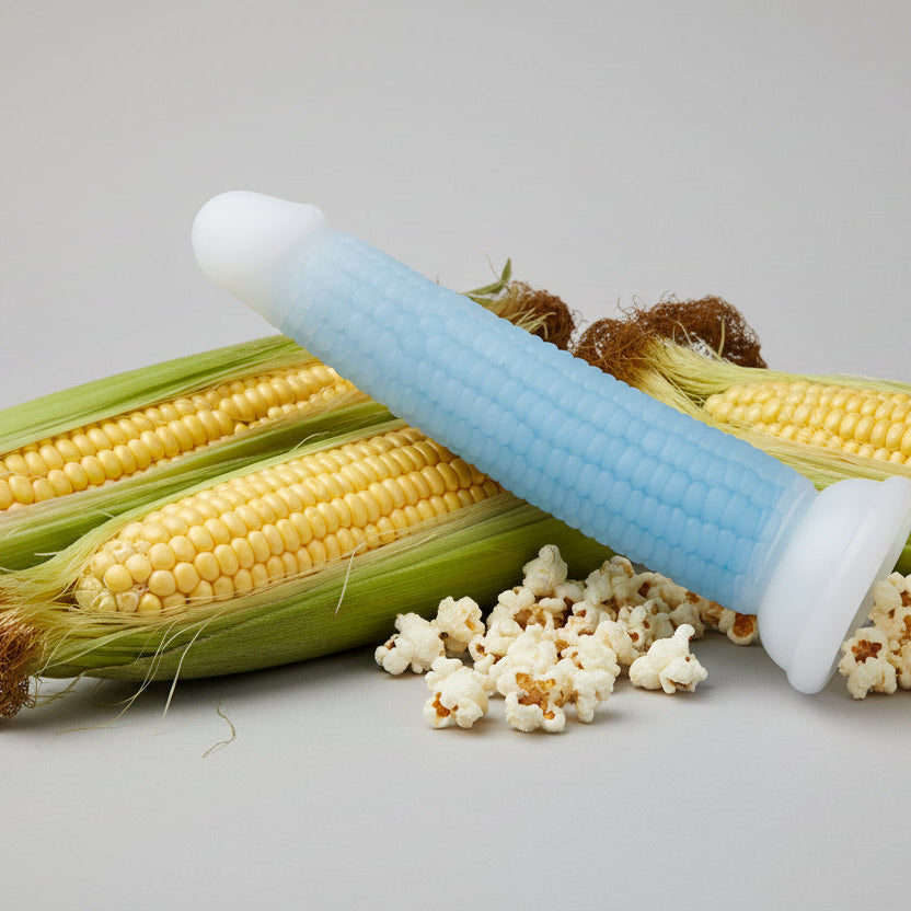 8-Inch Textured Silicone Jelly Corn Dildo