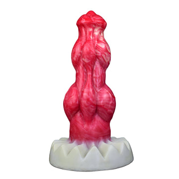 9 Inch Double Knot Red Dog Dildo